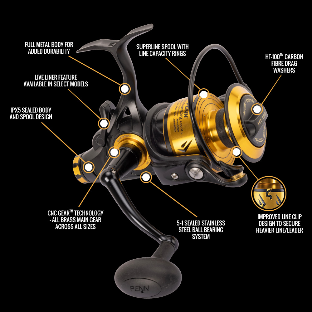 Original PENN Spinfisher V SSV 3500-10500 Spinning Fishing Reel Saltwater  Reels Full Metal Body Fishing